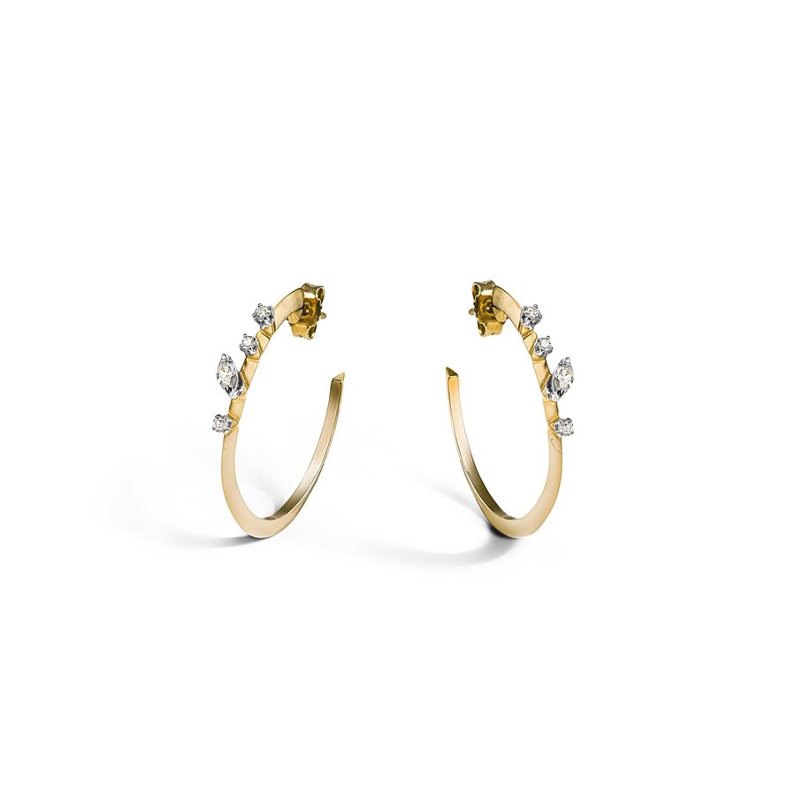 Yellow 'Balance' hoop earrings medium size  BALANCE | OR CERCHIO MEDIOAU18G CT.0,32